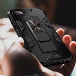 Wholesale iPhone SE 2020 / 8 / 7 Military Grade Armor Protection Stand Magnetic Feature Case (Black)